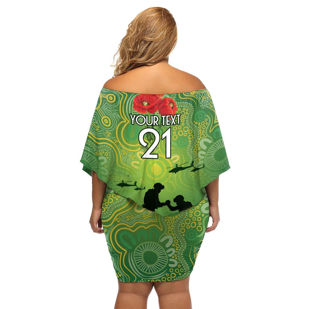 Custom Raiders Rugby ANZAC Family Matching Off Shoulder Short Dress and Hawaiian Shirt Canberra The Military Soldiers