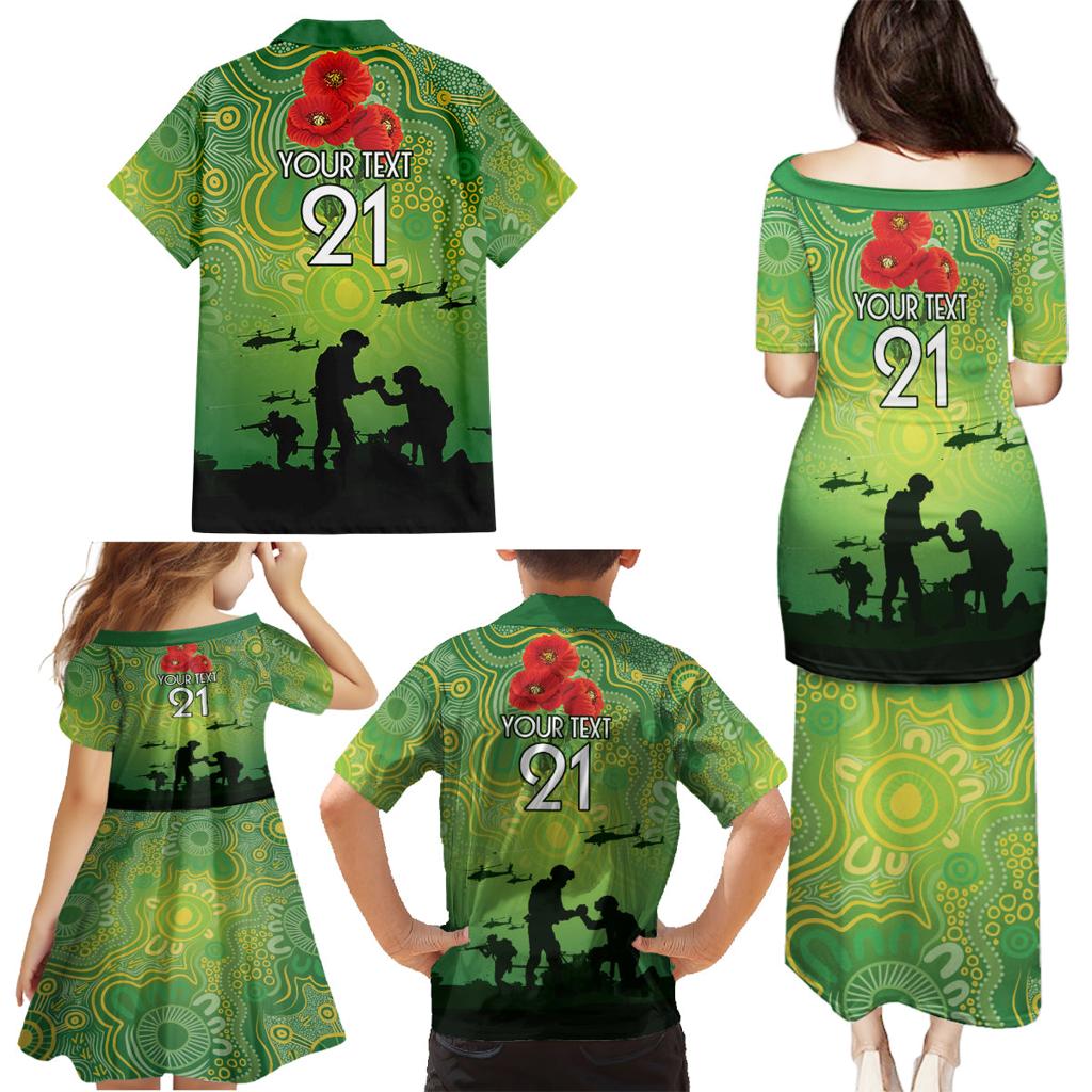 Custom Raiders Rugby ANZAC Family Matching Puletasi and Hawaiian Shirt Canberra The Military Soldiers