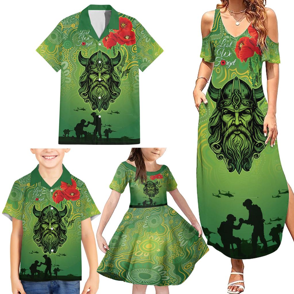 Custom Raiders Rugby ANZAC Family Matching Summer Maxi Dress and Hawaiian Shirt Canberra The Military Soldiers