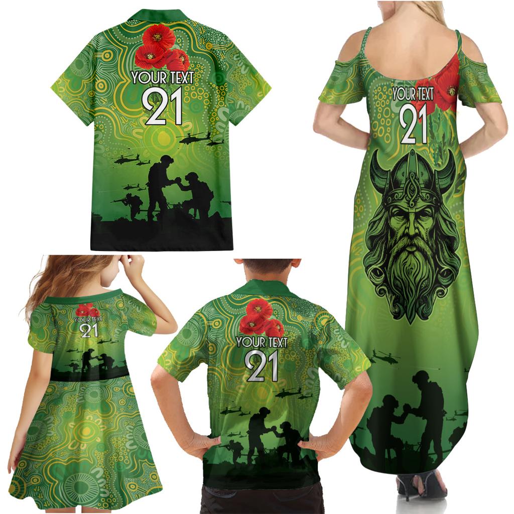 Custom Raiders Rugby ANZAC Family Matching Summer Maxi Dress and Hawaiian Shirt Canberra The Military Soldiers