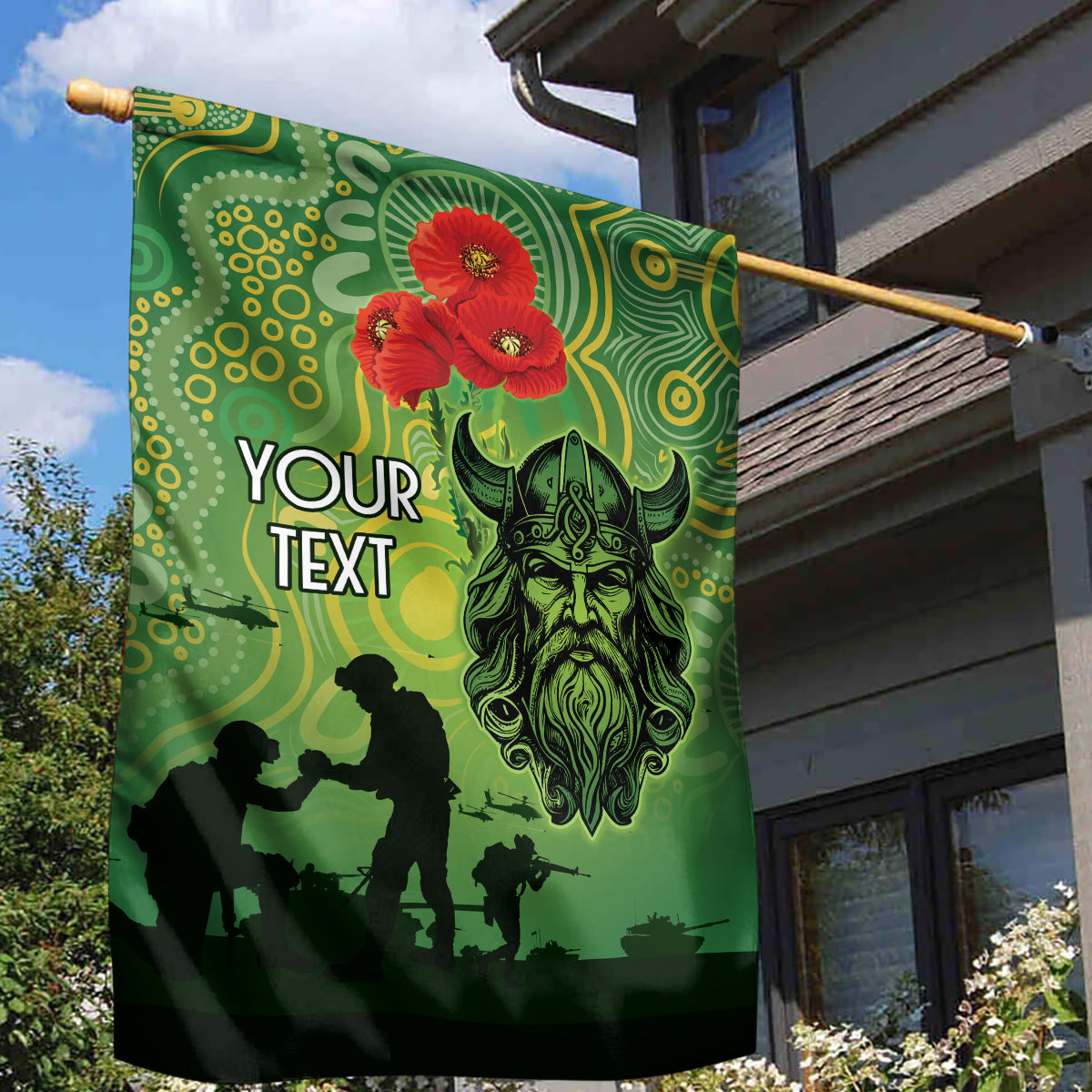 Custom Raiders Rugby ANZAC Garden Flag Canberra The Military Soldiers