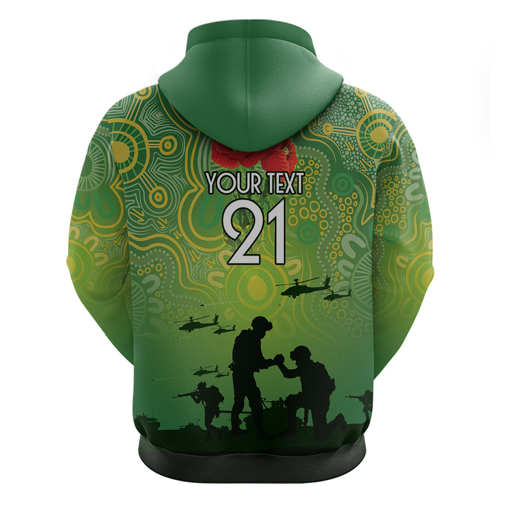 Custom Raiders Rugby ANZAC Hoodie Canberra The Military Soldiers