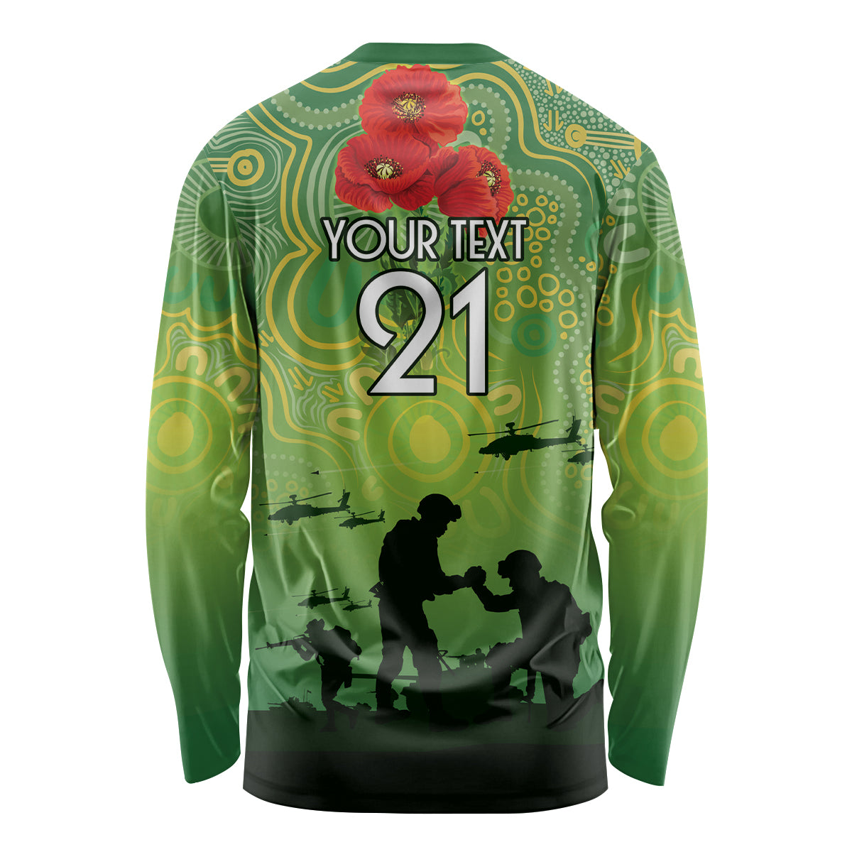 Custom Raiders Rugby ANZAC Long Sleeve Shirt Canberra The Military Soldiers