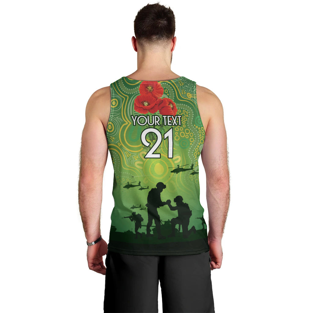 Custom Raiders Rugby ANZAC Men Tank Top Canberra The Military Soldiers