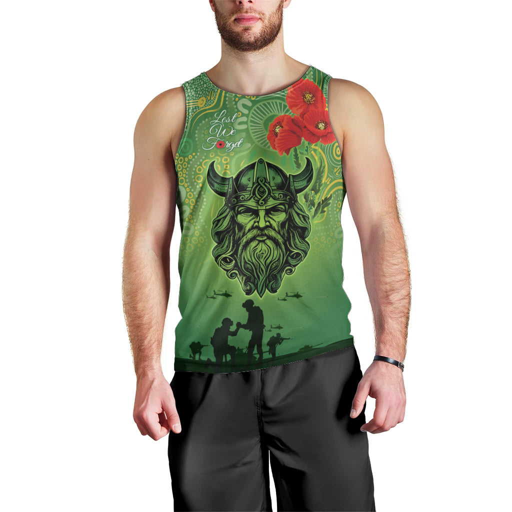 Custom Raiders Rugby ANZAC Men Tank Top Canberra The Military Soldiers