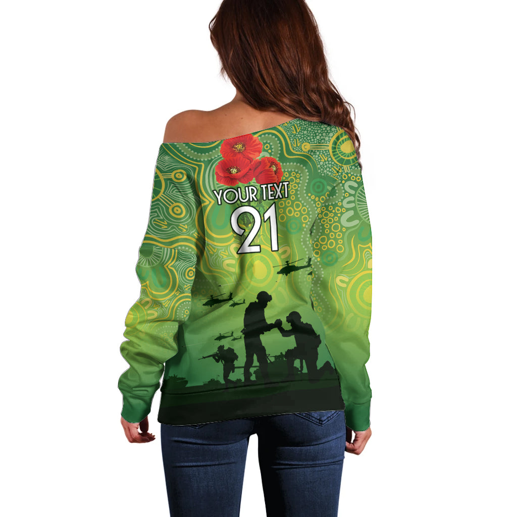 Custom Raiders Rugby ANZAC Off Shoulder Sweater Canberra The Military Soldiers