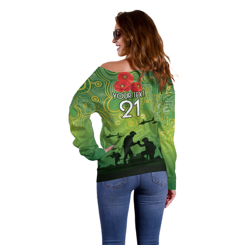 Custom Raiders Rugby ANZAC Off Shoulder Sweater Canberra The Military Soldiers