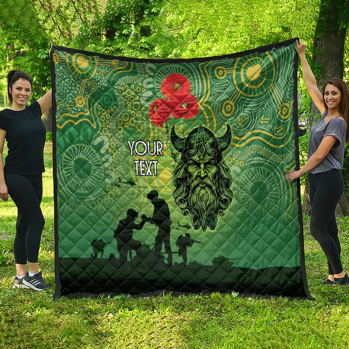 Custom Raiders Rugby ANZAC Quilt Canberra The Military Soldiers