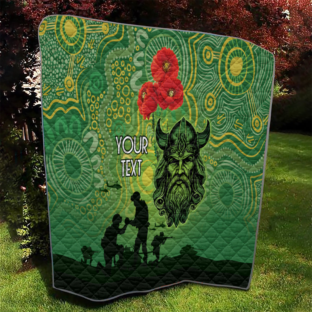 Custom Raiders Rugby ANZAC Quilt Canberra The Military Soldiers