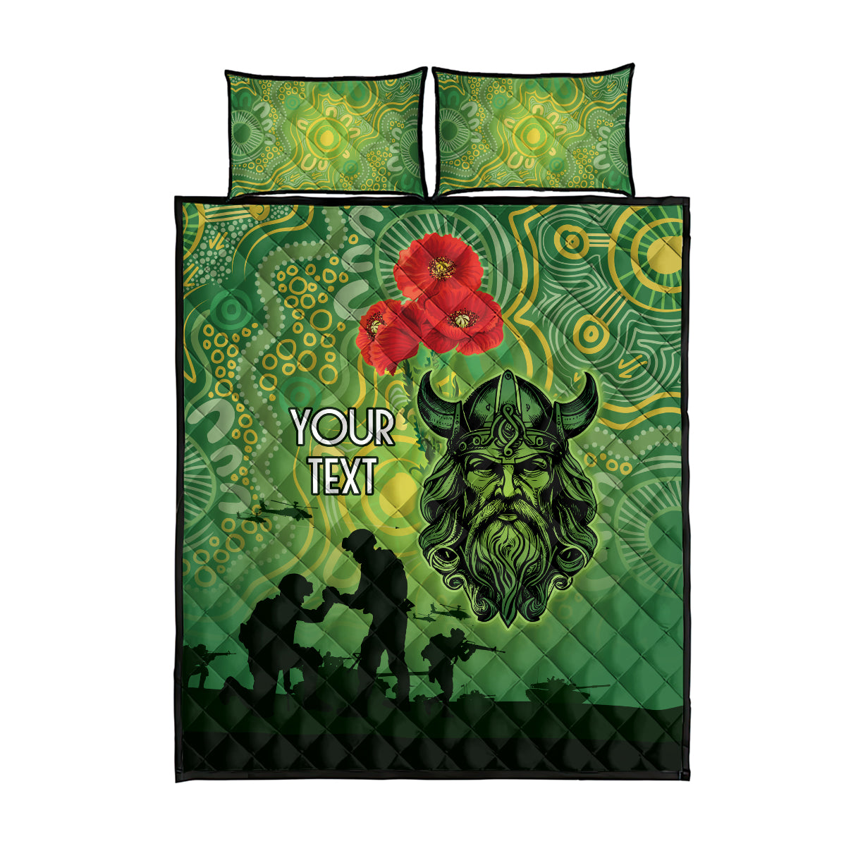 Custom Raiders Rugby ANZAC Quilt Bed Set Canberra The Military Soldiers