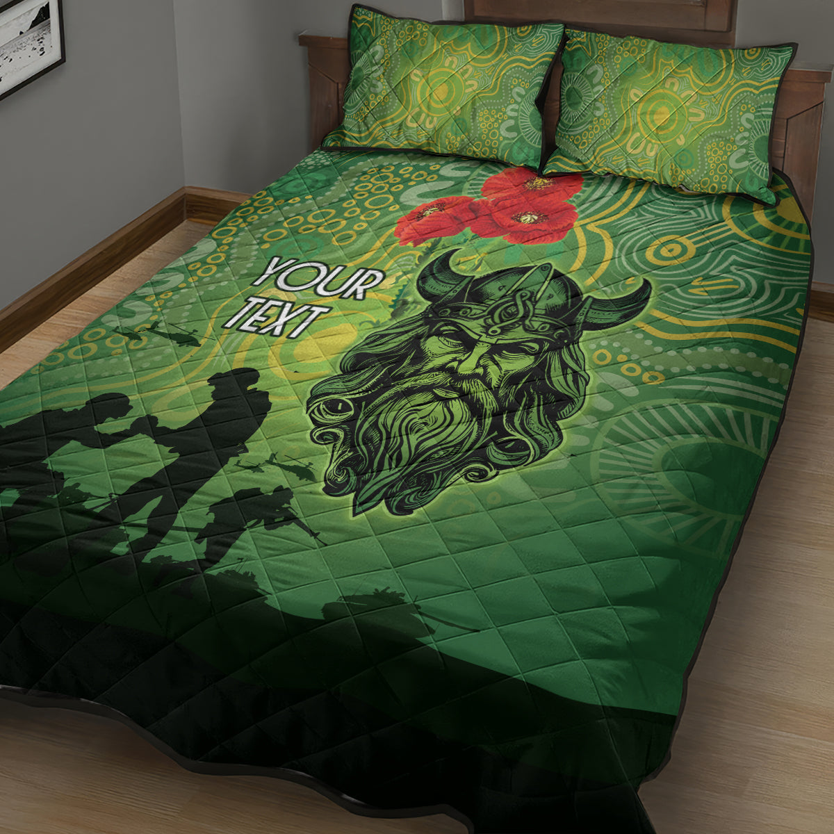 Custom Raiders Rugby ANZAC Quilt Bed Set Canberra The Military Soldiers