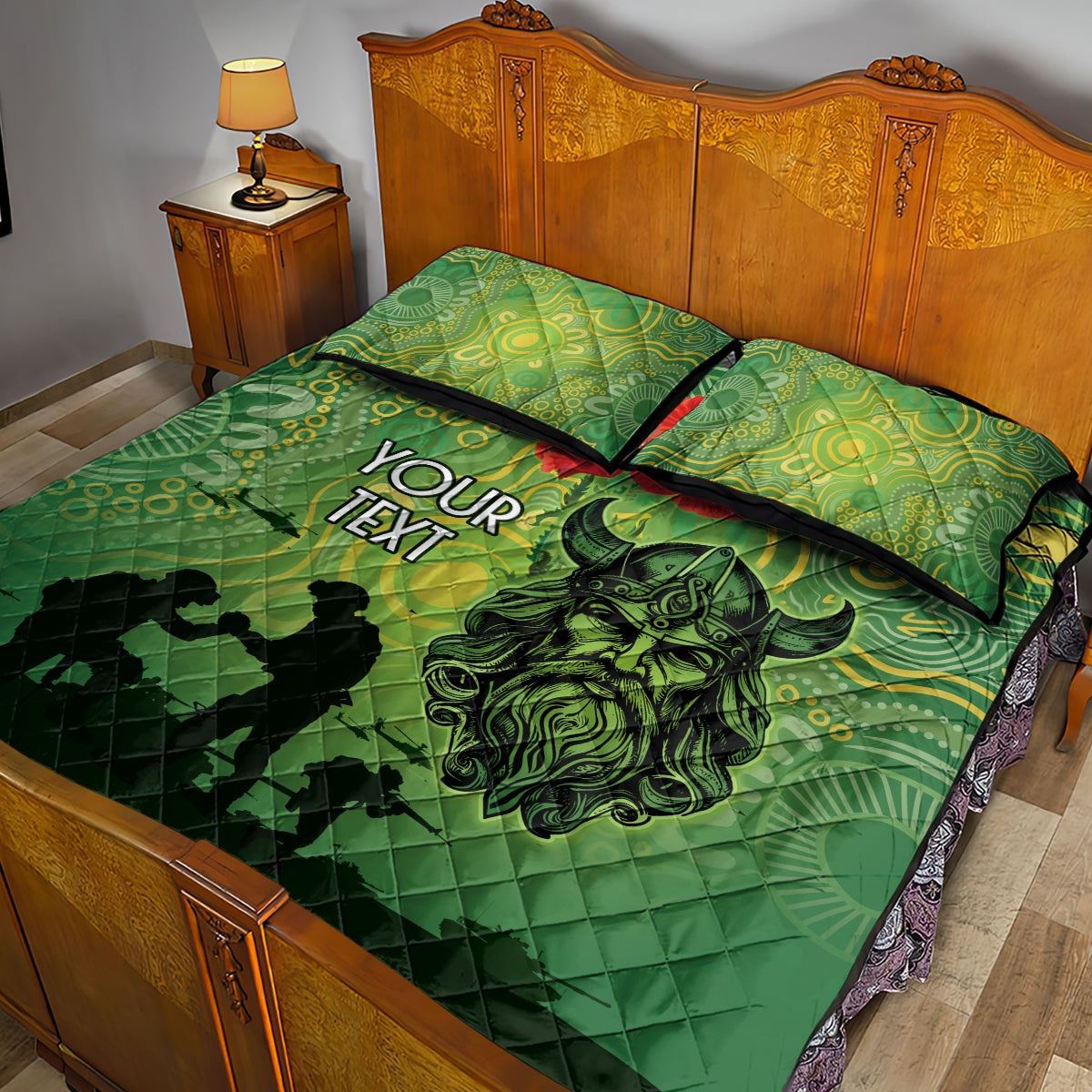 Custom Raiders Rugby ANZAC Quilt Bed Set Canberra The Military Soldiers