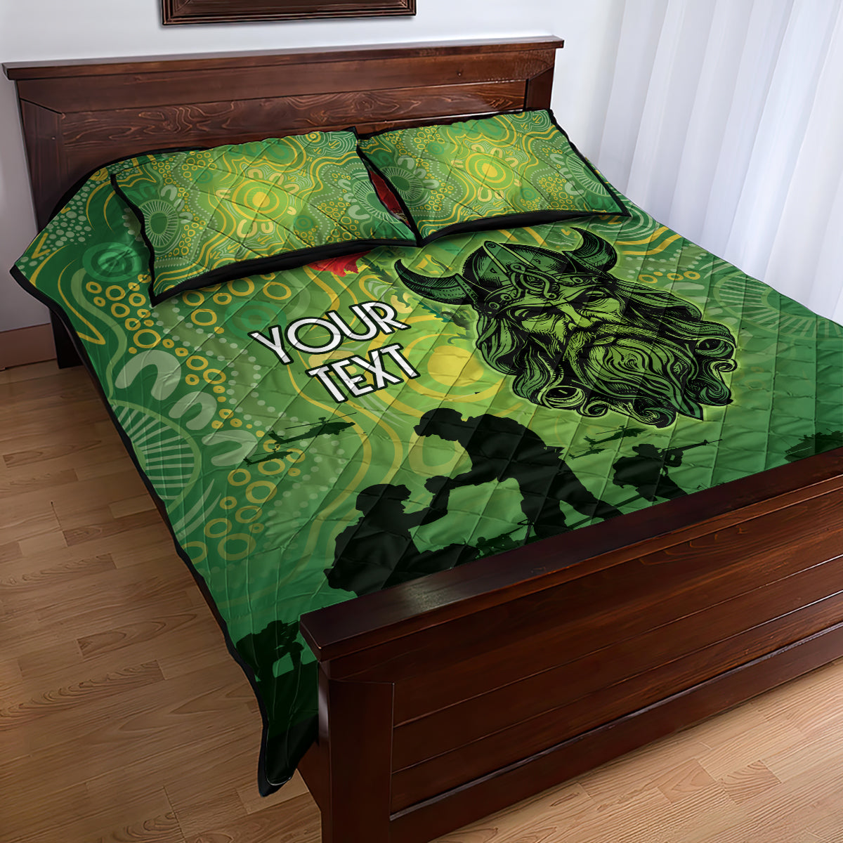 Custom Raiders Rugby ANZAC Quilt Bed Set Canberra The Military Soldiers