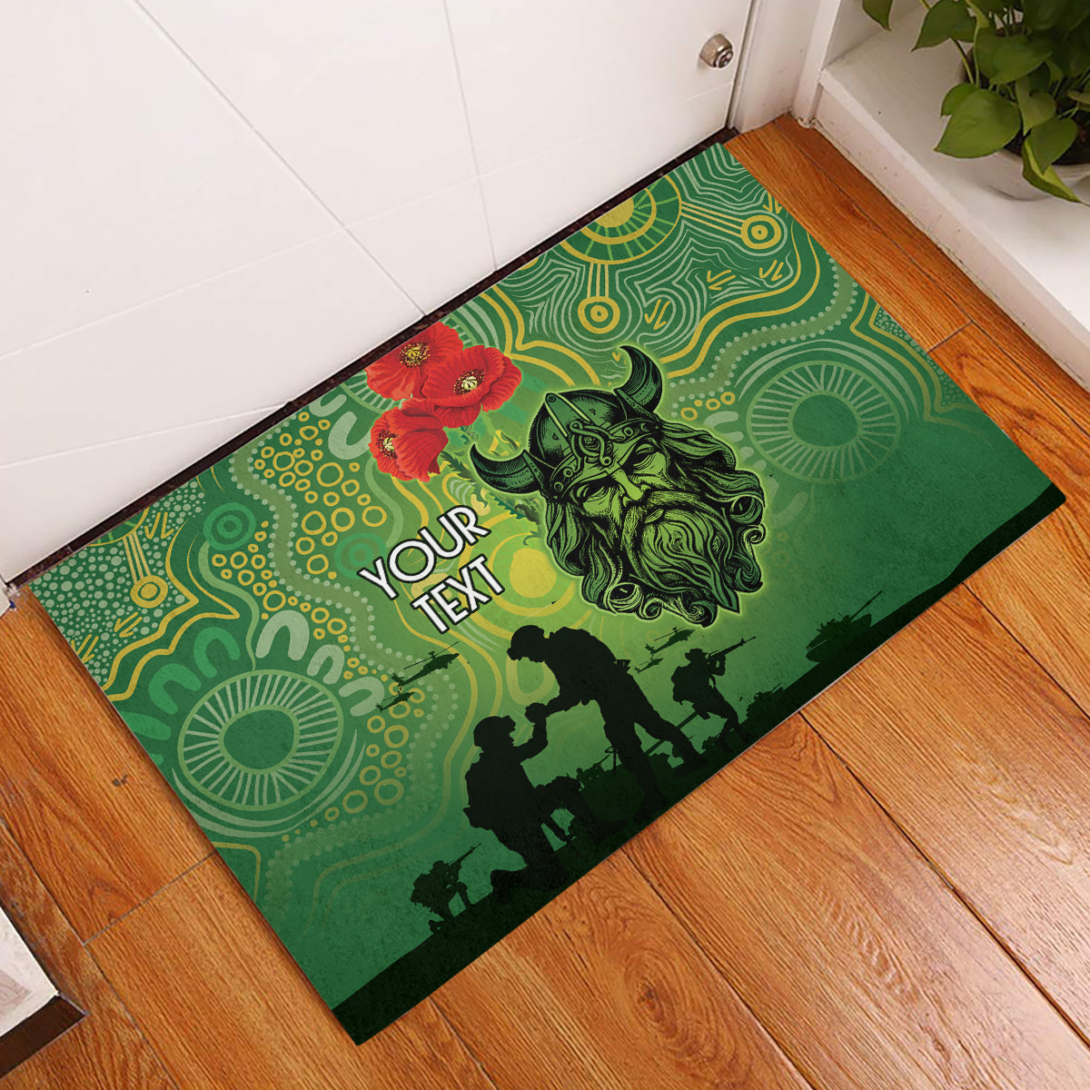 Custom Raiders Rugby ANZAC Rubber Doormat Canberra The Military Soldiers