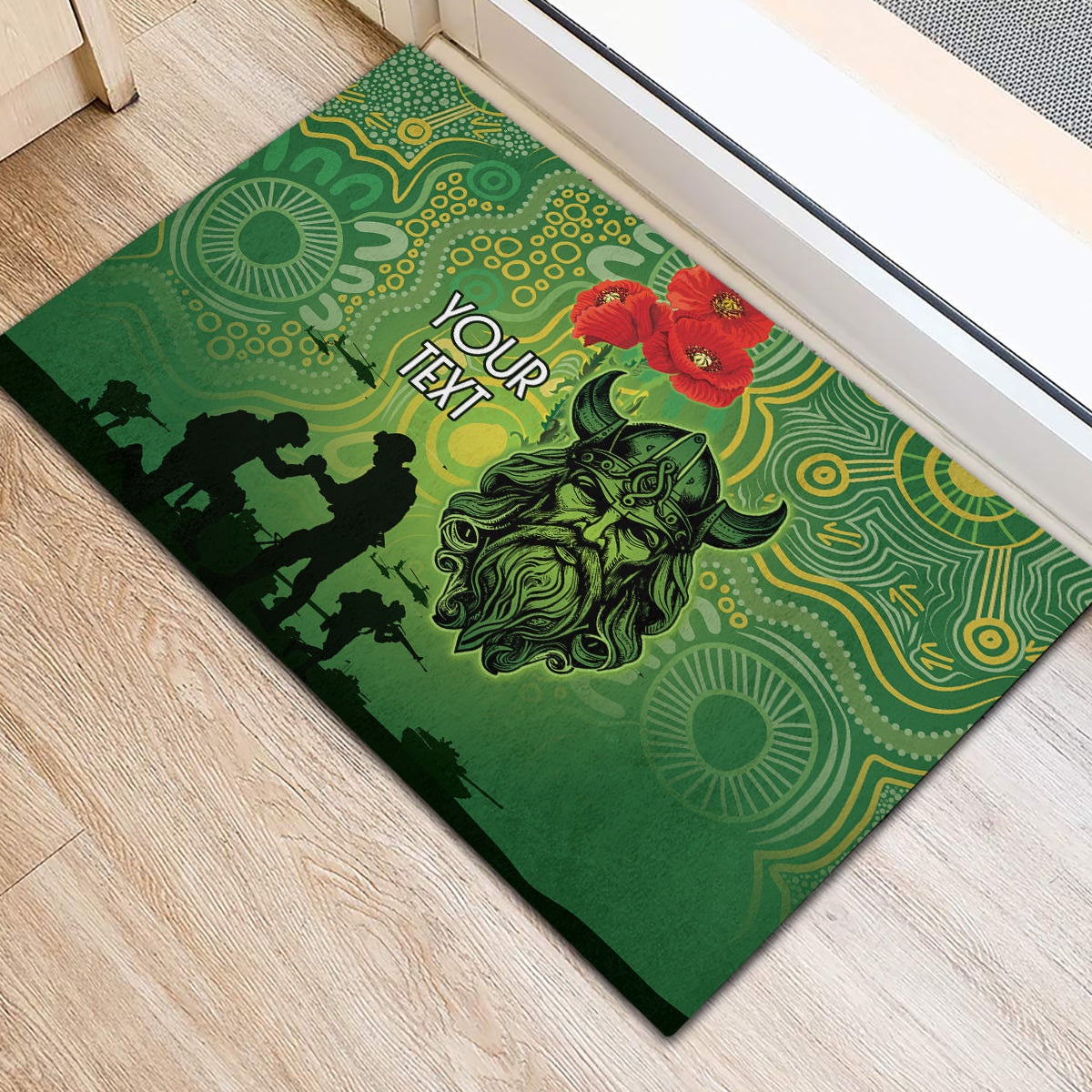 Custom Raiders Rugby ANZAC Rubber Doormat Canberra The Military Soldiers