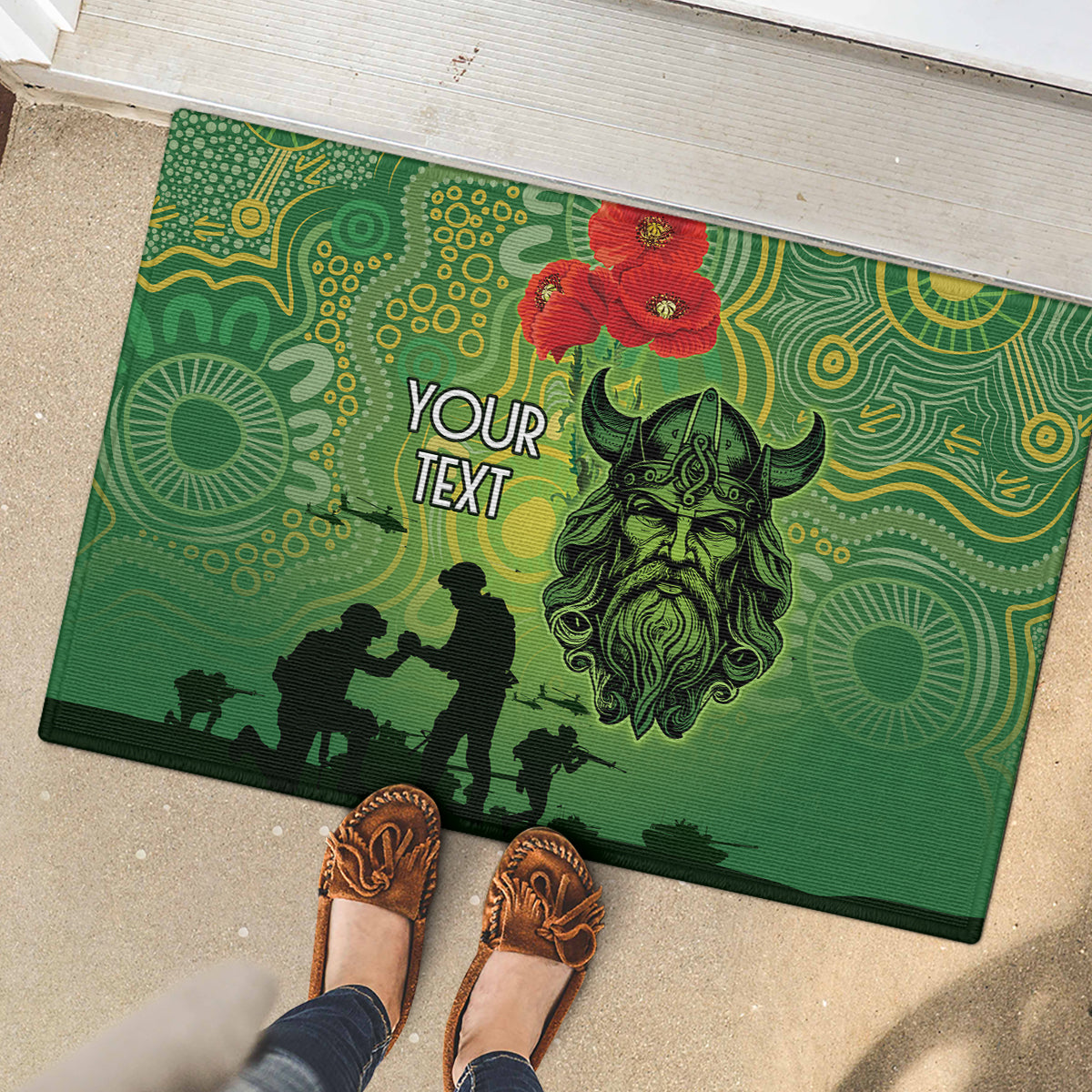 Custom Raiders Rugby ANZAC Rubber Doormat Canberra The Military Soldiers