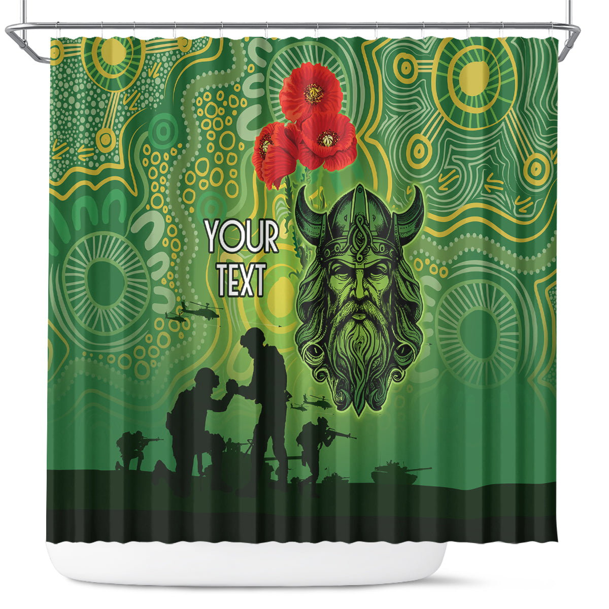 Custom Raiders Rugby ANZAC Shower Curtain Canberra The Military Soldiers