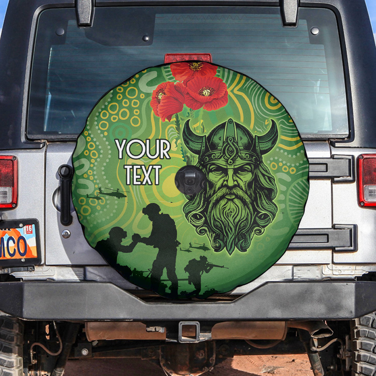 Custom Raiders Rugby ANZAC Spare Tire Cover Canberra The Military Soldiers