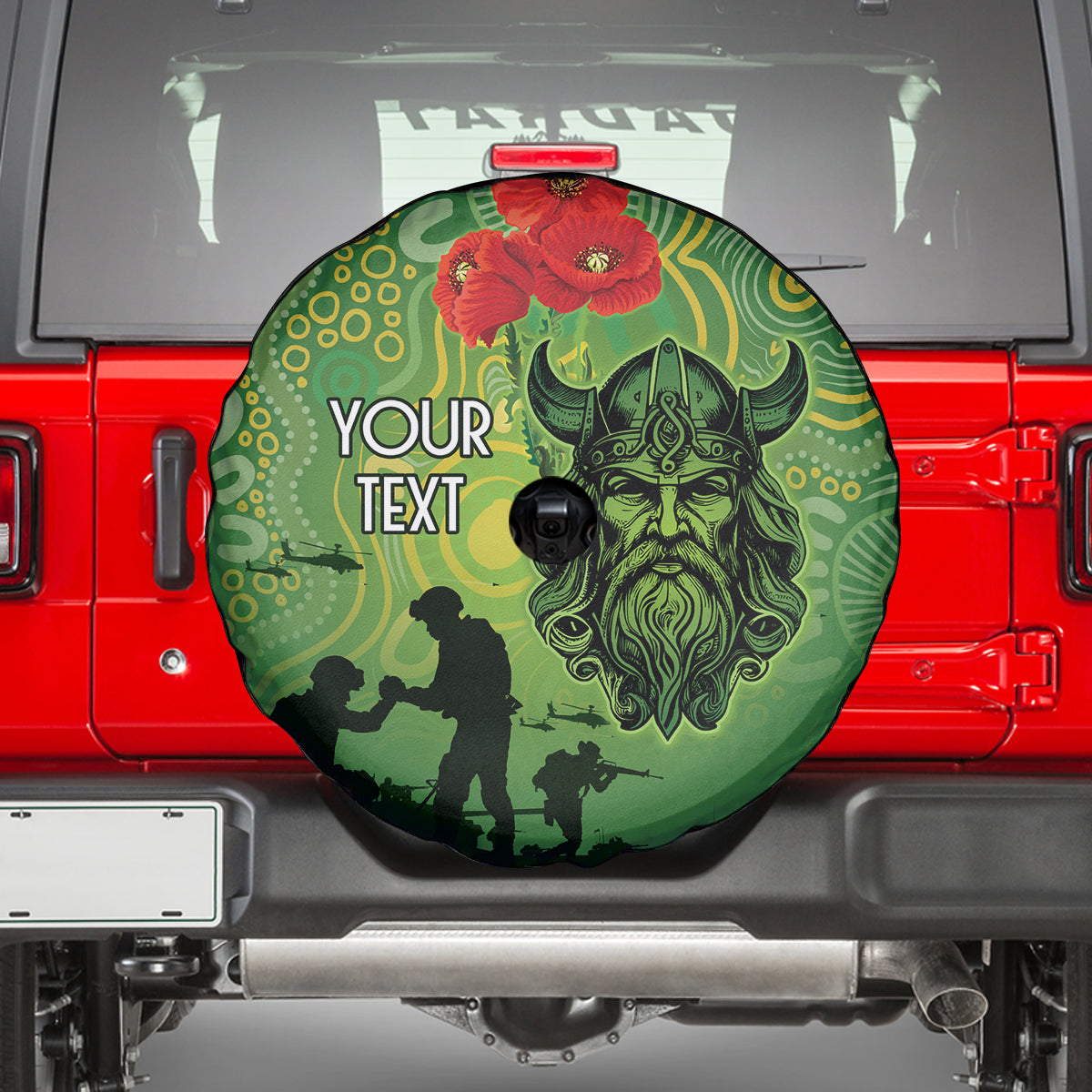 Custom Raiders Rugby ANZAC Spare Tire Cover Canberra The Military Soldiers