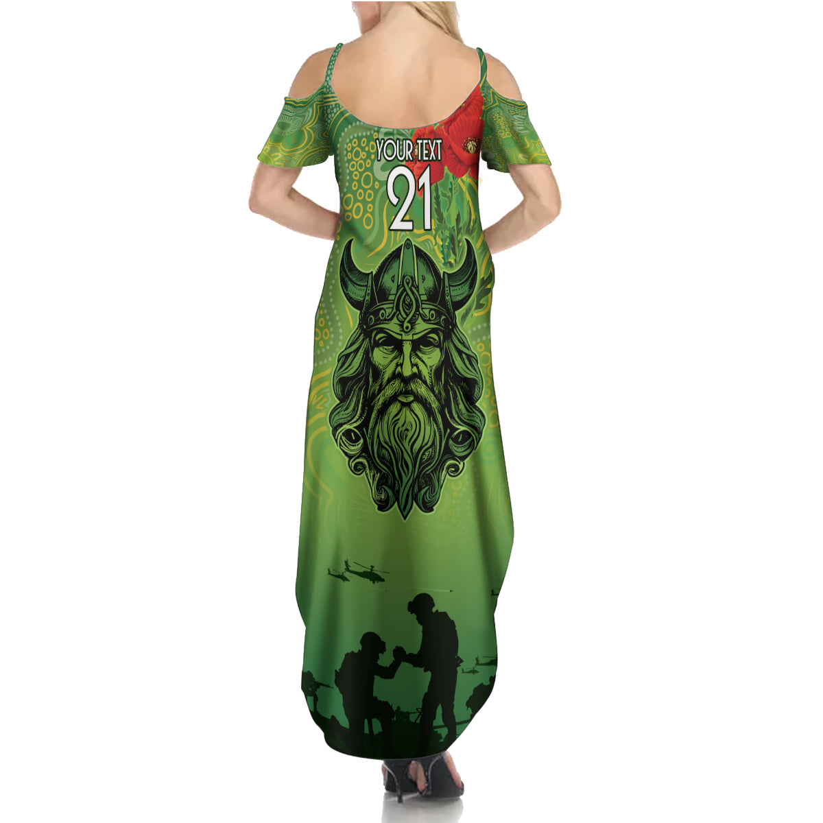 Custom Raiders Rugby ANZAC Summer Maxi Dress Canberra The Military Soldiers