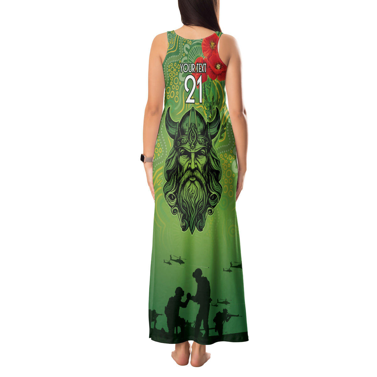 Custom Raiders Rugby ANZAC Tank Maxi Dress Canberra The Military Soldiers