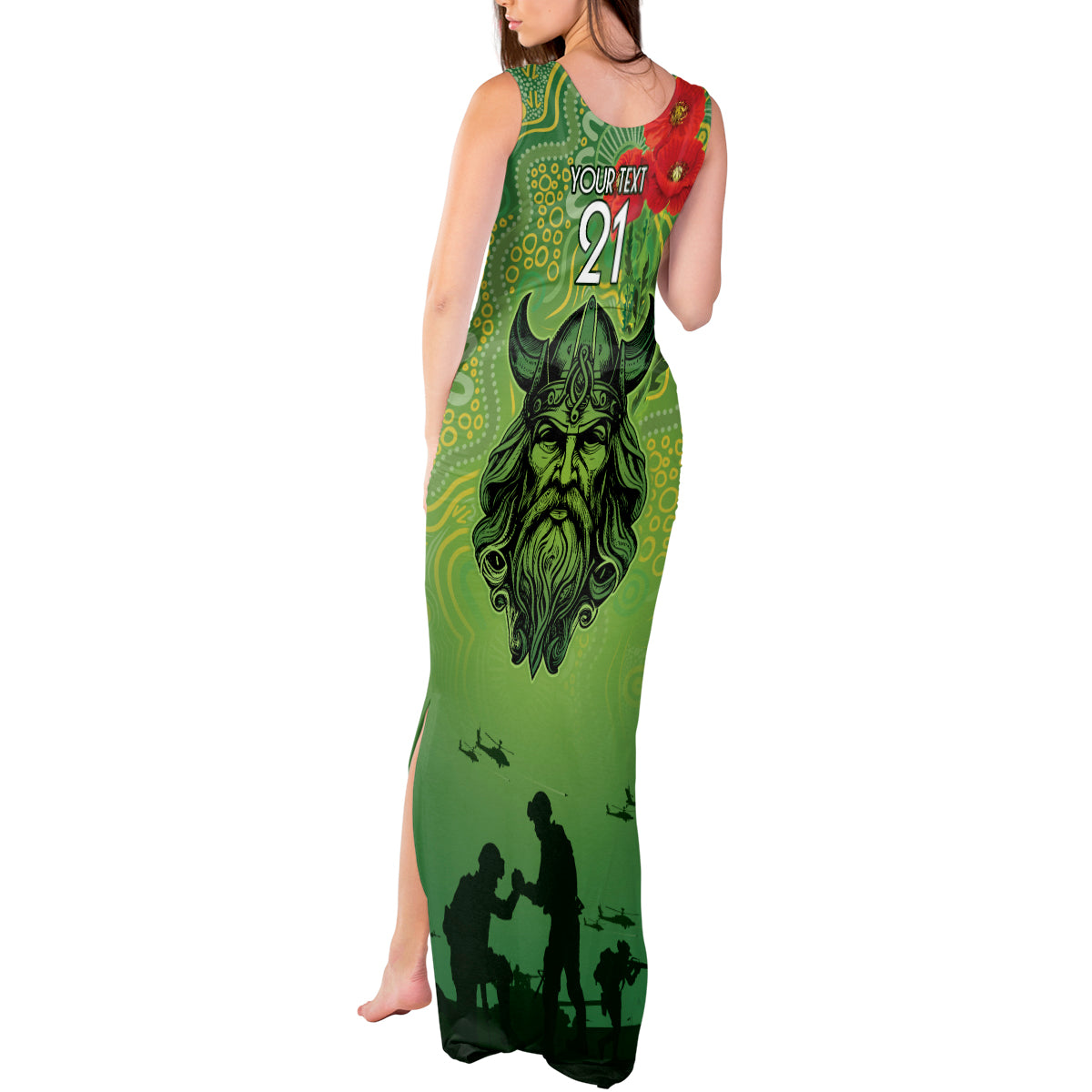 Custom Raiders Rugby ANZAC Tank Maxi Dress Canberra The Military Soldiers