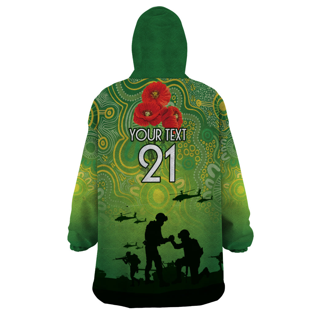 Custom Raiders Rugby ANZAC Wearable Blanket Hoodie Canberra The Military Soldiers