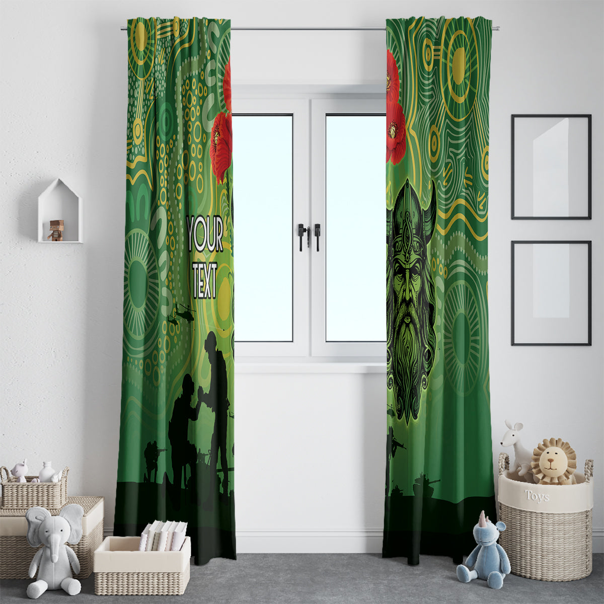 Custom Raiders Rugby ANZAC Window Curtain Canberra The Military Soldiers