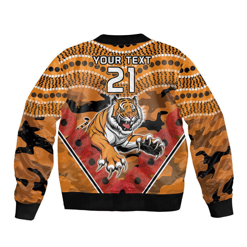 Custom Wests Tigers Rugby ANZAC Bomber Jacket Aboriginal and Army Patterns