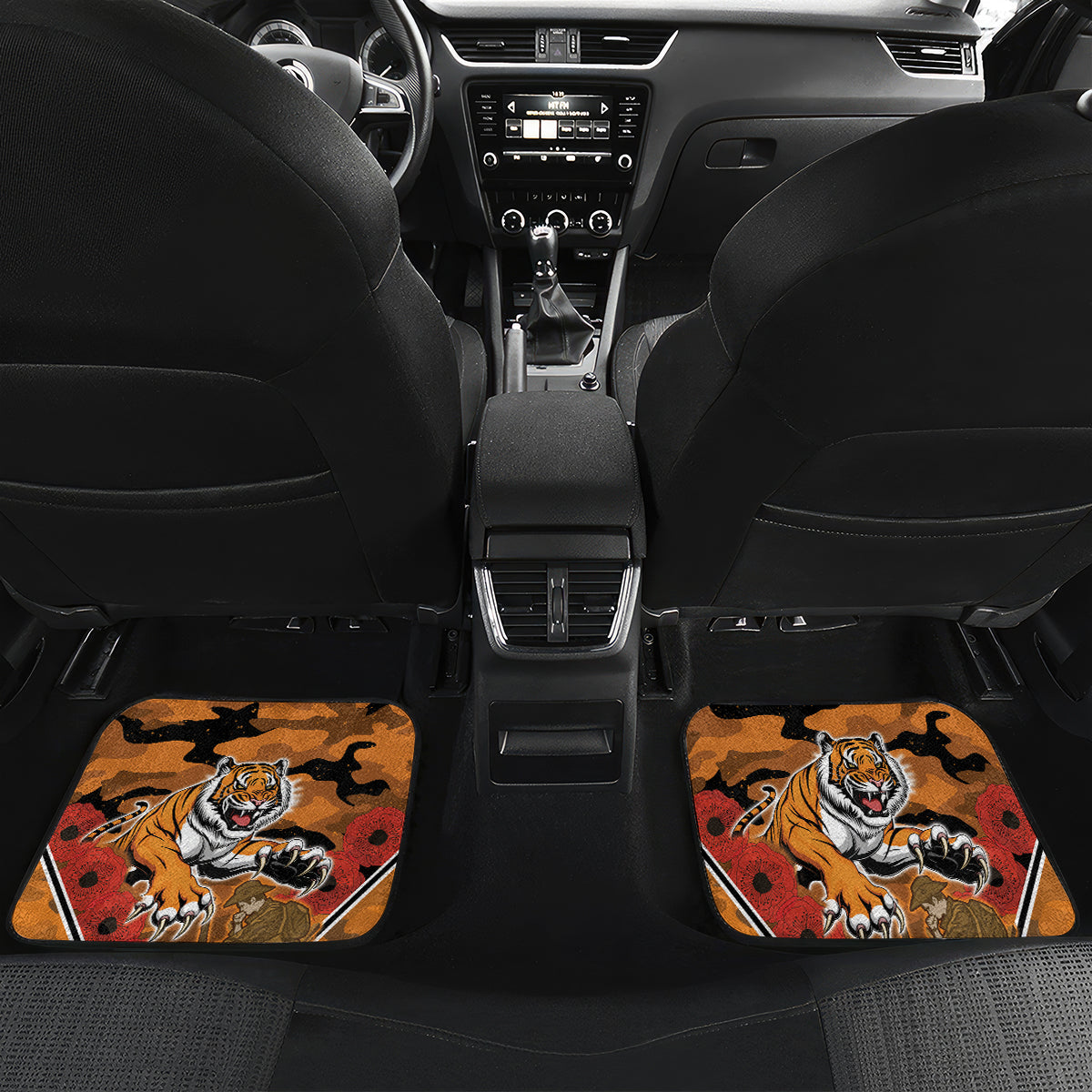 Custom Wests Tigers Rugby ANZAC Car Mats Aboriginal and Army Patterns