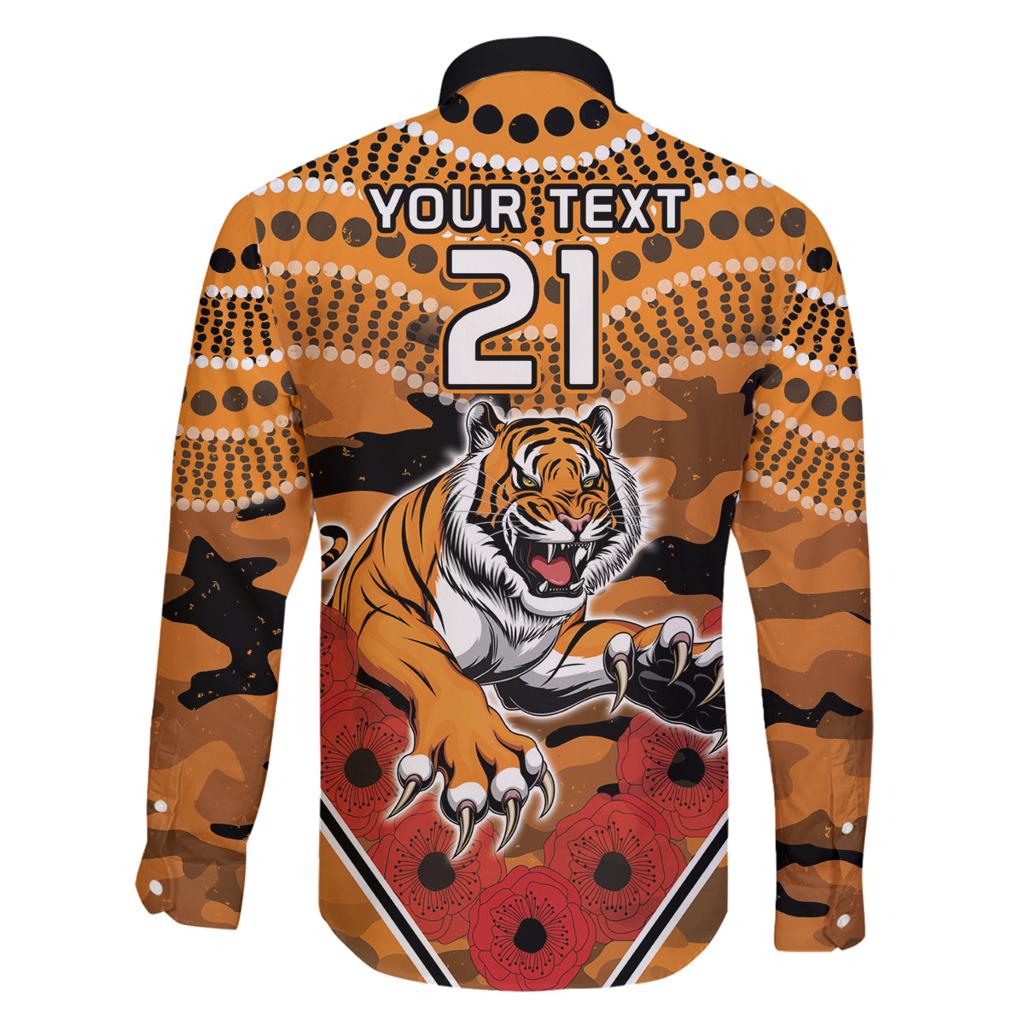 Custom Wests Tigers Rugby ANZAC Family Matching Long Sleeve Bodycon Dress and Hawaiian Shirt Aboriginal and Army Patterns