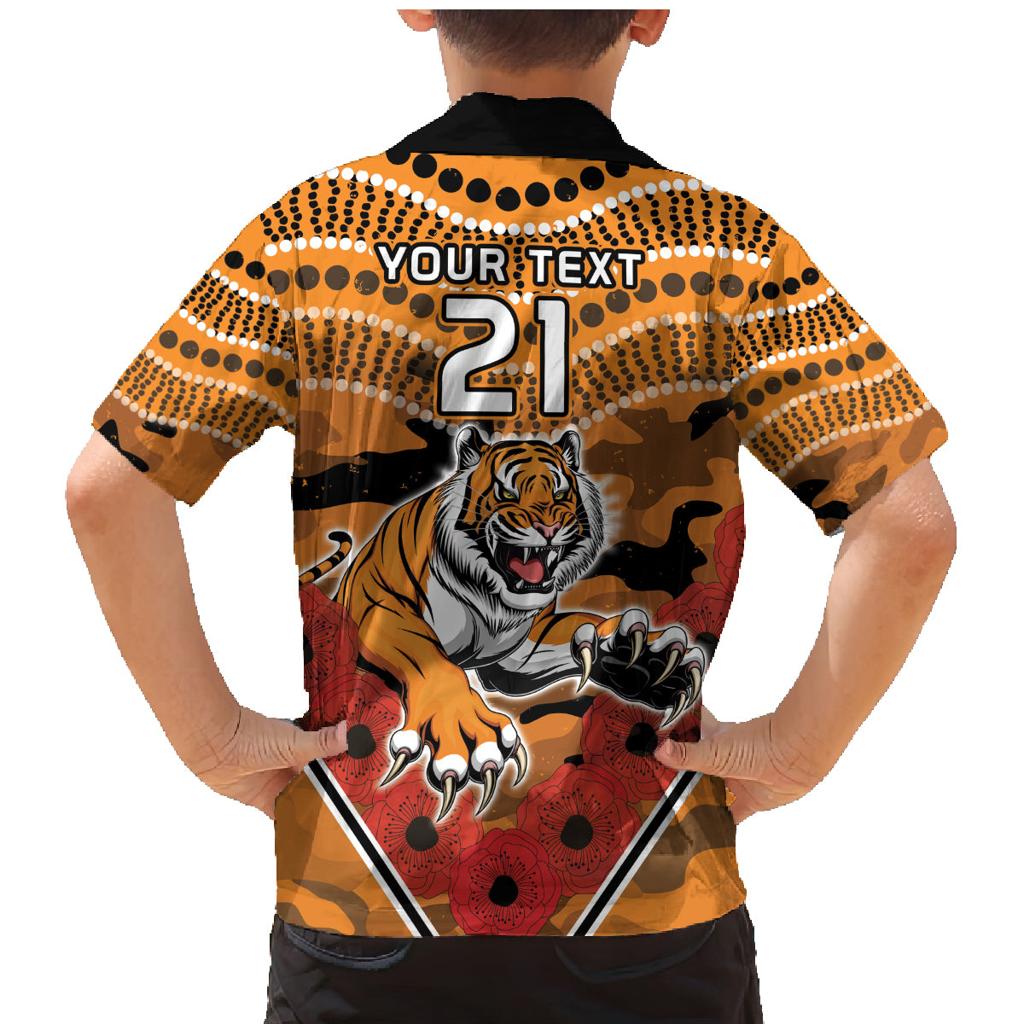 Custom Wests Tigers Rugby ANZAC Family Matching Mermaid Dress and Hawaiian Shirt Aboriginal and Army Patterns