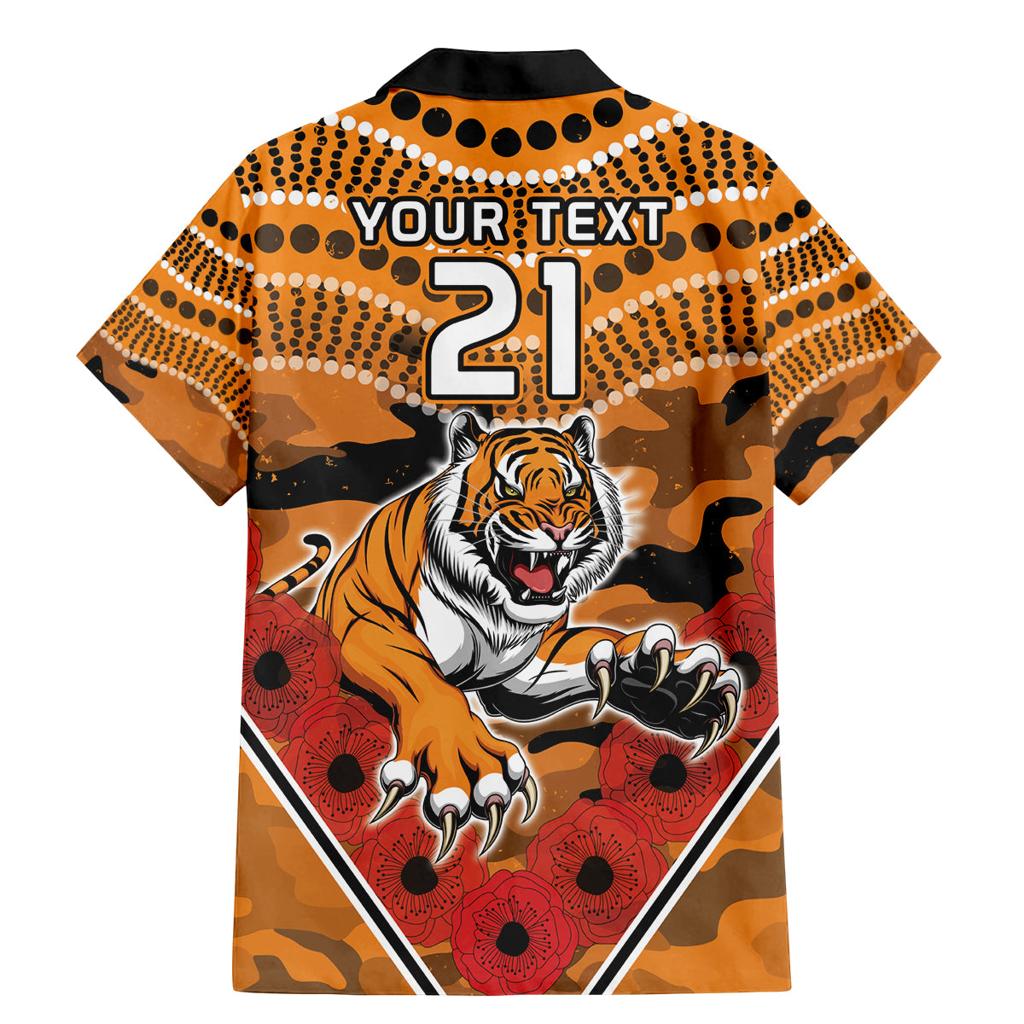 Custom Wests Tigers Rugby ANZAC Family Matching Mermaid Dress and Hawaiian Shirt Aboriginal and Army Patterns