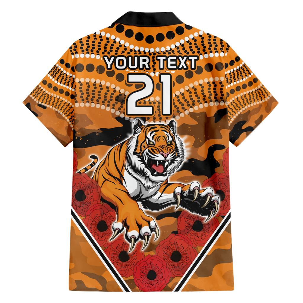 Custom Wests Tigers Rugby ANZAC Family Matching Short Sleeve Bodycon Dress and Hawaiian Shirt Aboriginal and Army Patterns