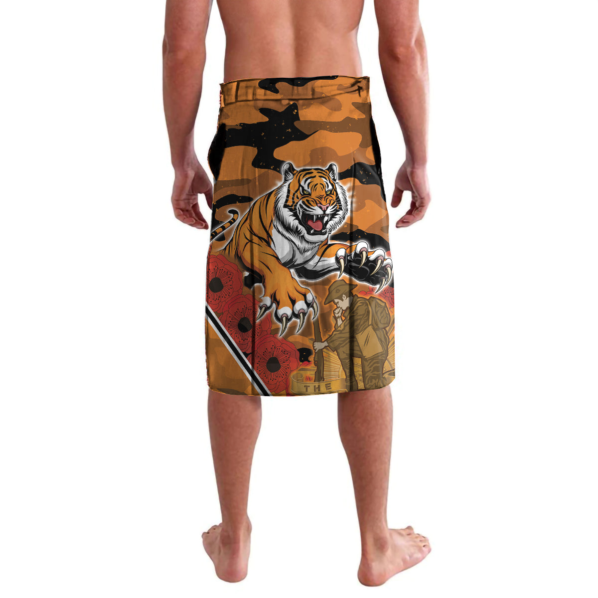 Custom Wests Tigers Rugby ANZAC Lavalava Aboriginal and Army Patterns