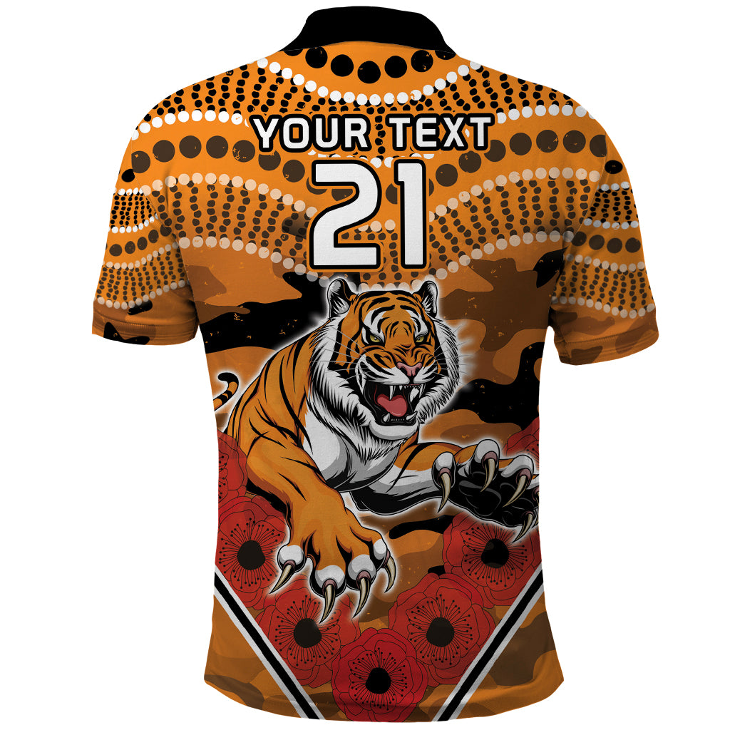 Custom Wests Tigers Rugby ANZAC Polo Shirt Aboriginal and Army Patterns