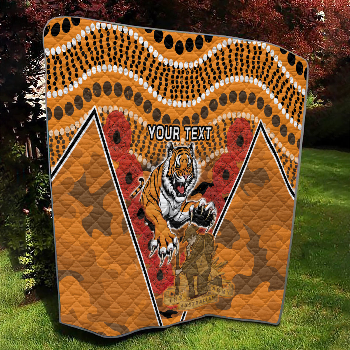 Custom Wests Tigers Rugby ANZAC Quilt Aboriginal and Army Patterns