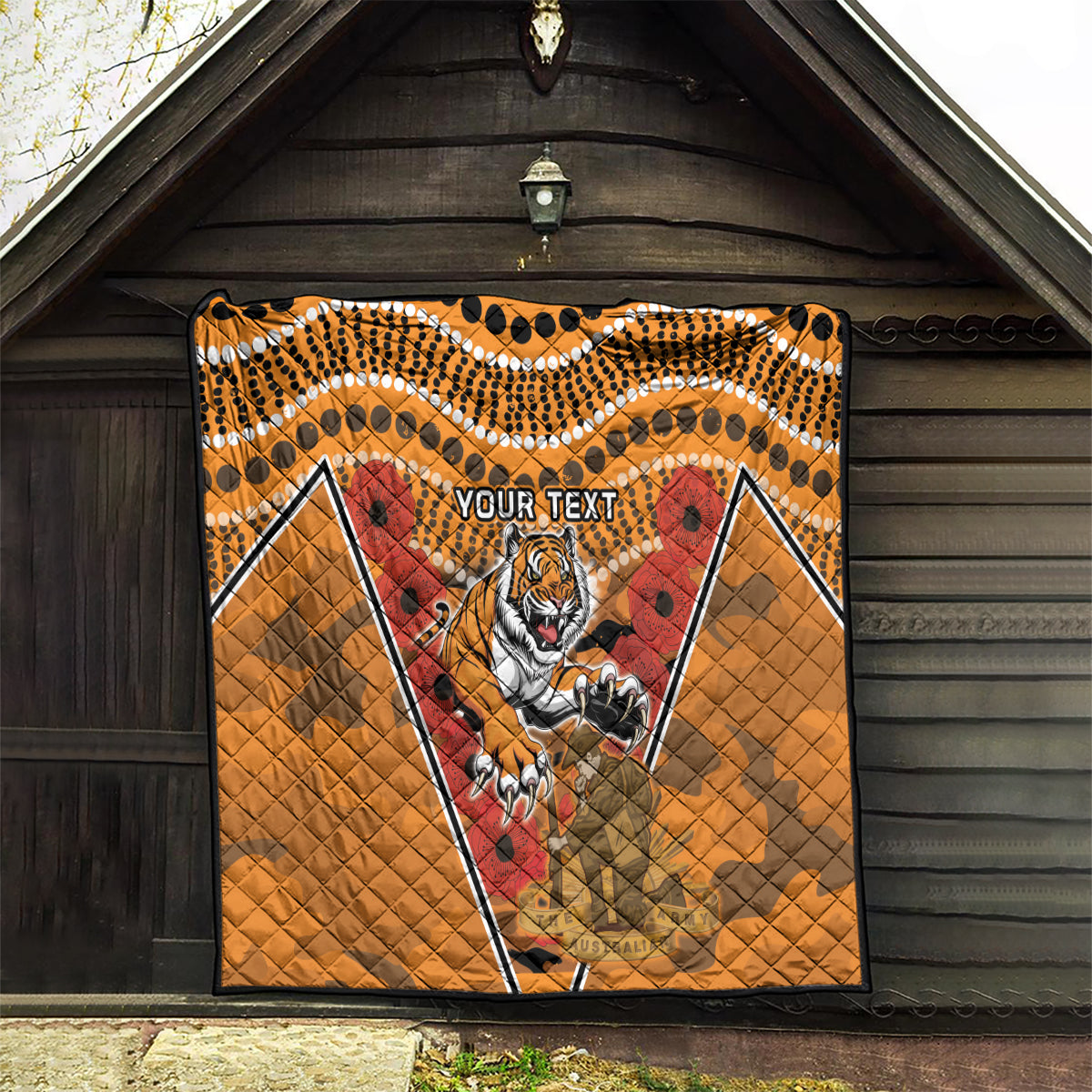 Custom Wests Tigers Rugby ANZAC Quilt Aboriginal and Army Patterns