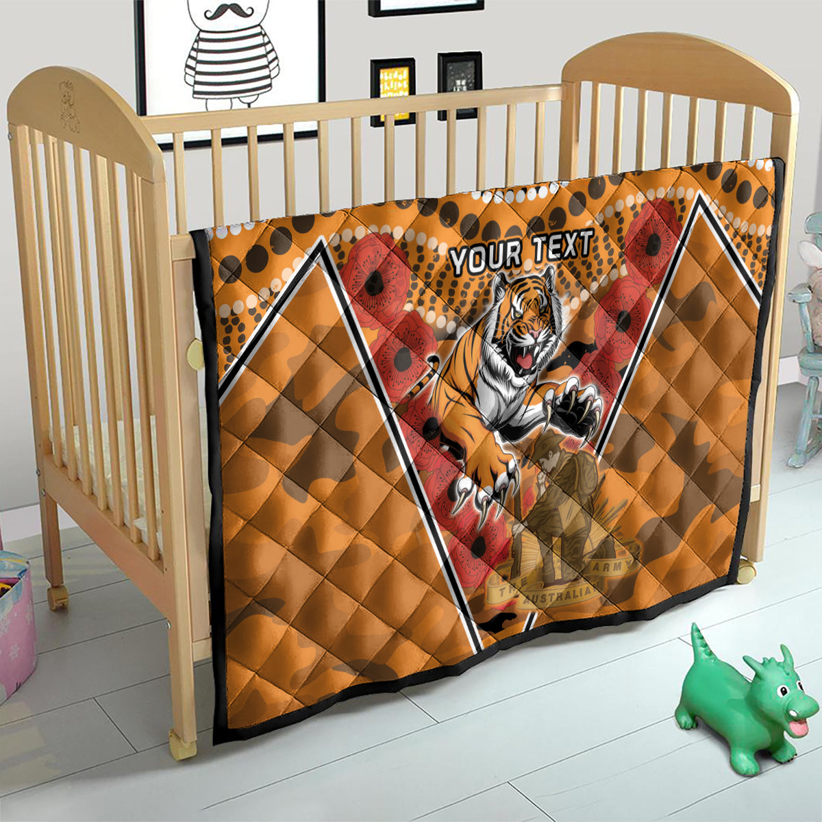 Custom Wests Tigers Rugby ANZAC Quilt Aboriginal and Army Patterns