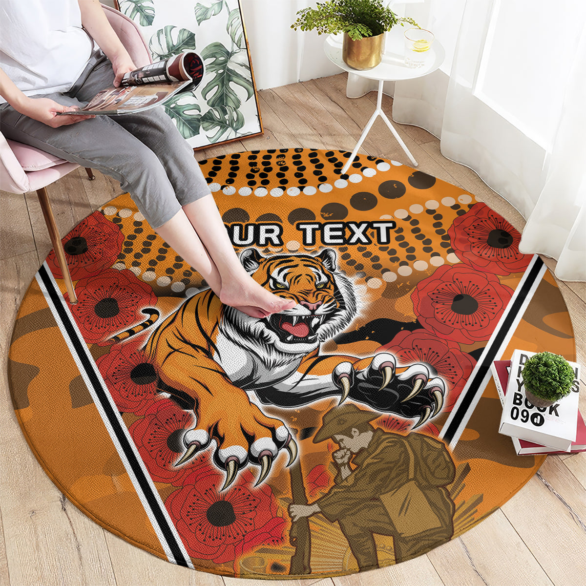 Custom Wests Tigers Rugby ANZAC Round Carpet Aboriginal and Army Patterns