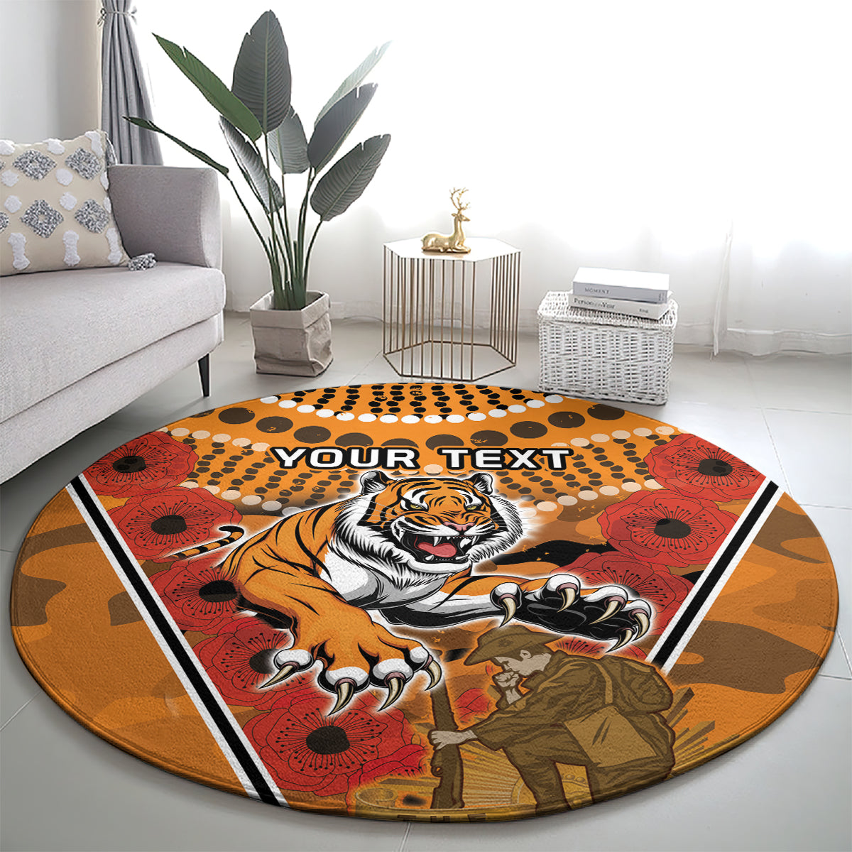 Custom Wests Tigers Rugby ANZAC Round Carpet Aboriginal and Army Patterns