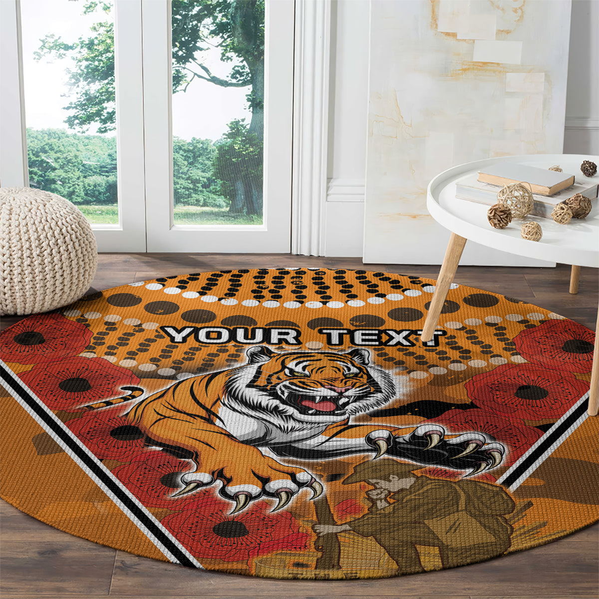 Custom Wests Tigers Rugby ANZAC Round Carpet Aboriginal and Army Patterns