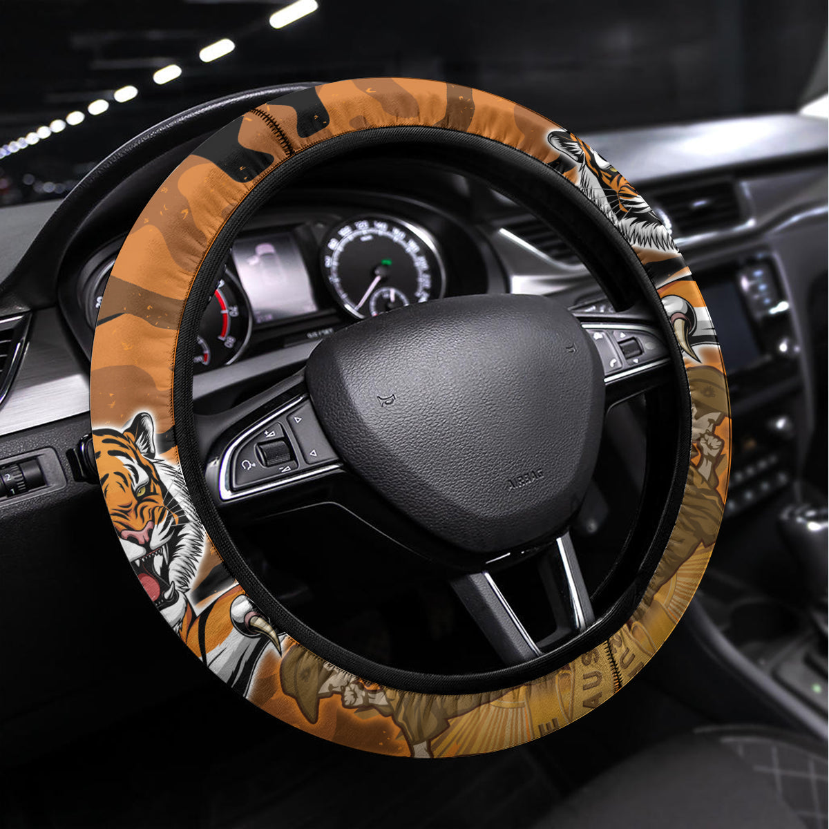 Wests Tigers Rugby ANZAC Steering Wheel Cover Aboriginal and Army Patterns