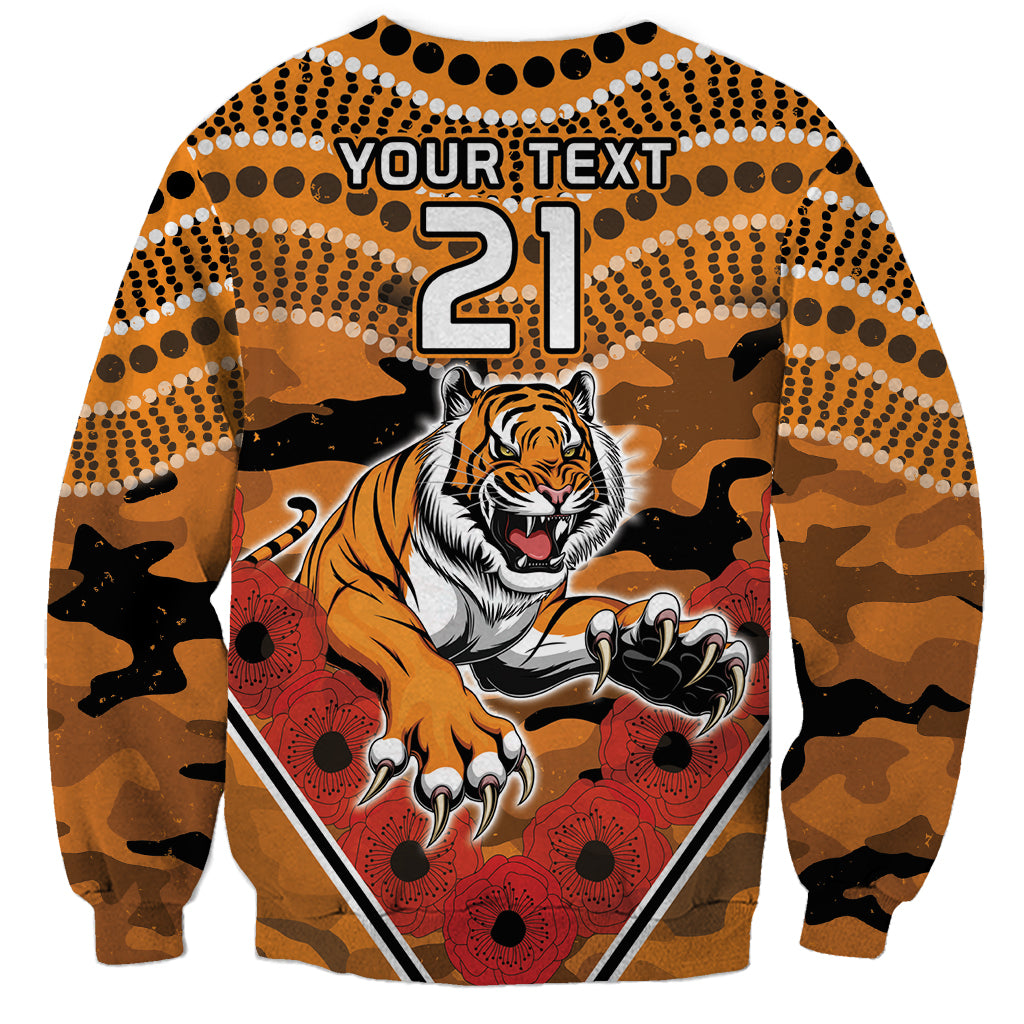 Custom Wests Tigers Rugby ANZAC Sweatshirt Aboriginal and Army Patterns