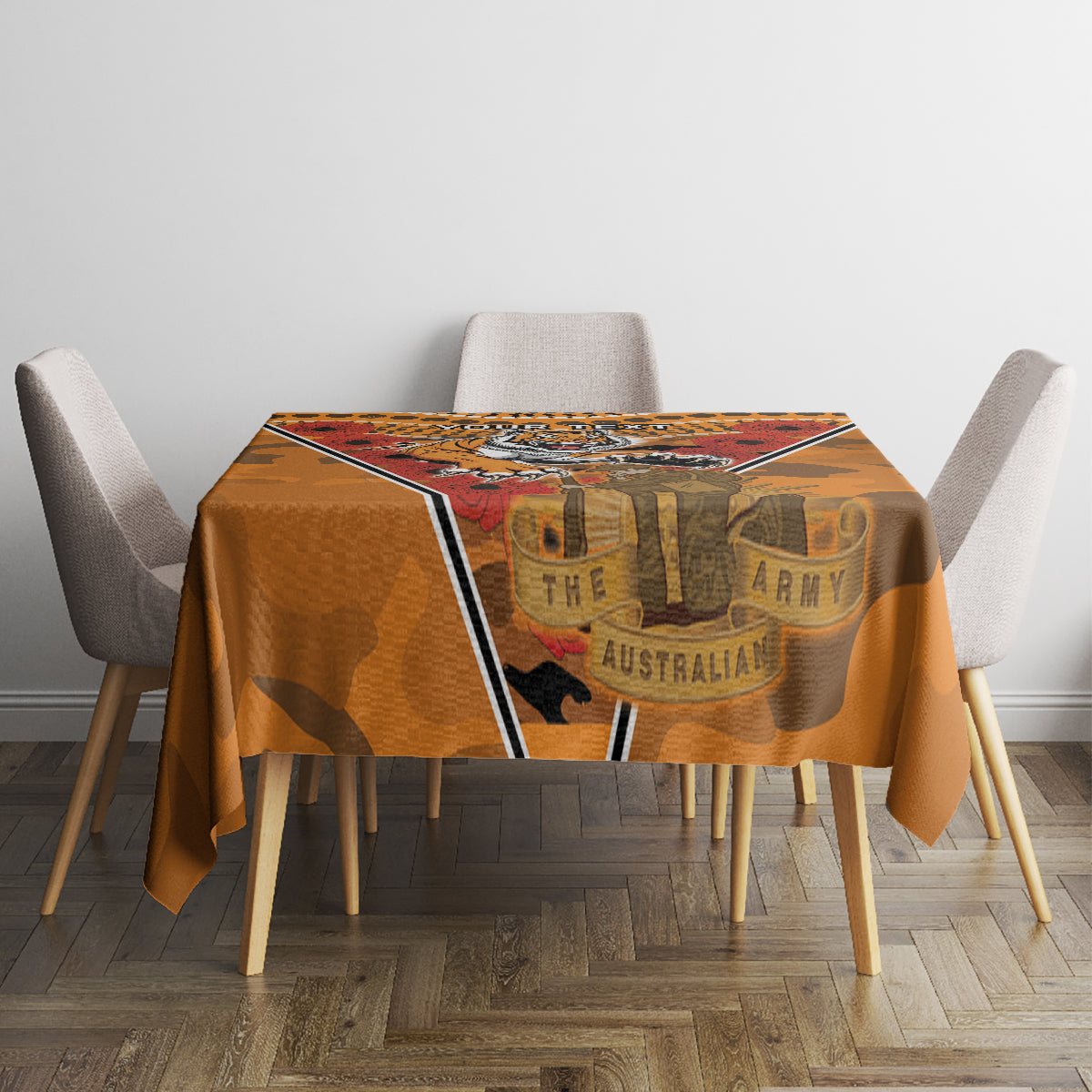 Custom Wests Tigers Rugby ANZAC Tablecloth Aboriginal and Army Patterns