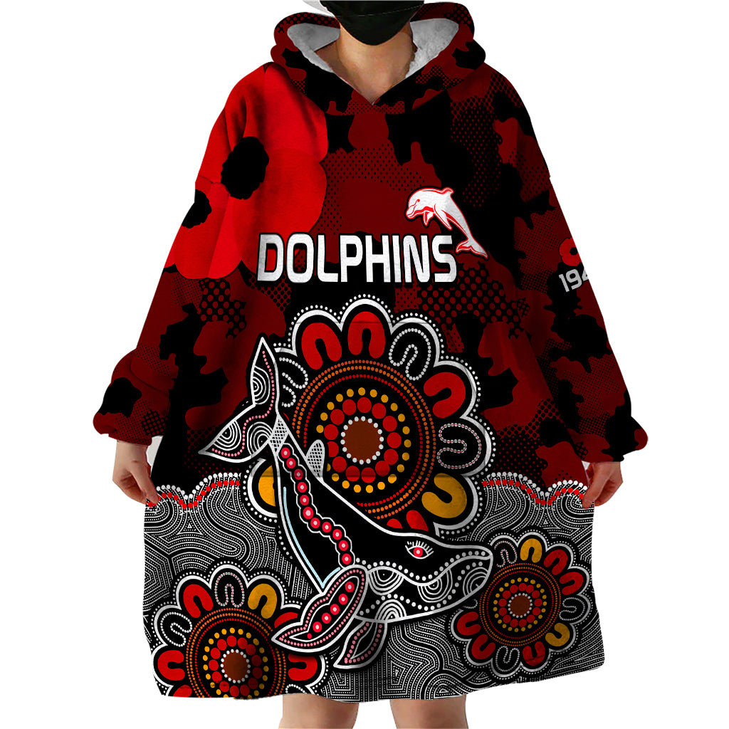 anzac-dolphins-rugby-wearable-blanket-hoodie-indigenous-circles-and-waves