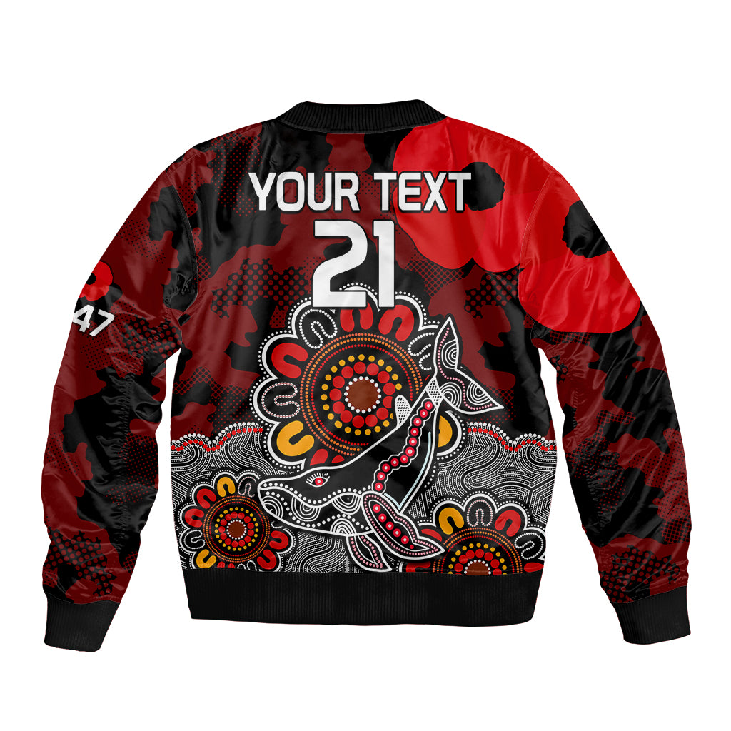 personalised-anzac-dolphins-rugby-bomber-jacket-indigenous-circles-and-waves