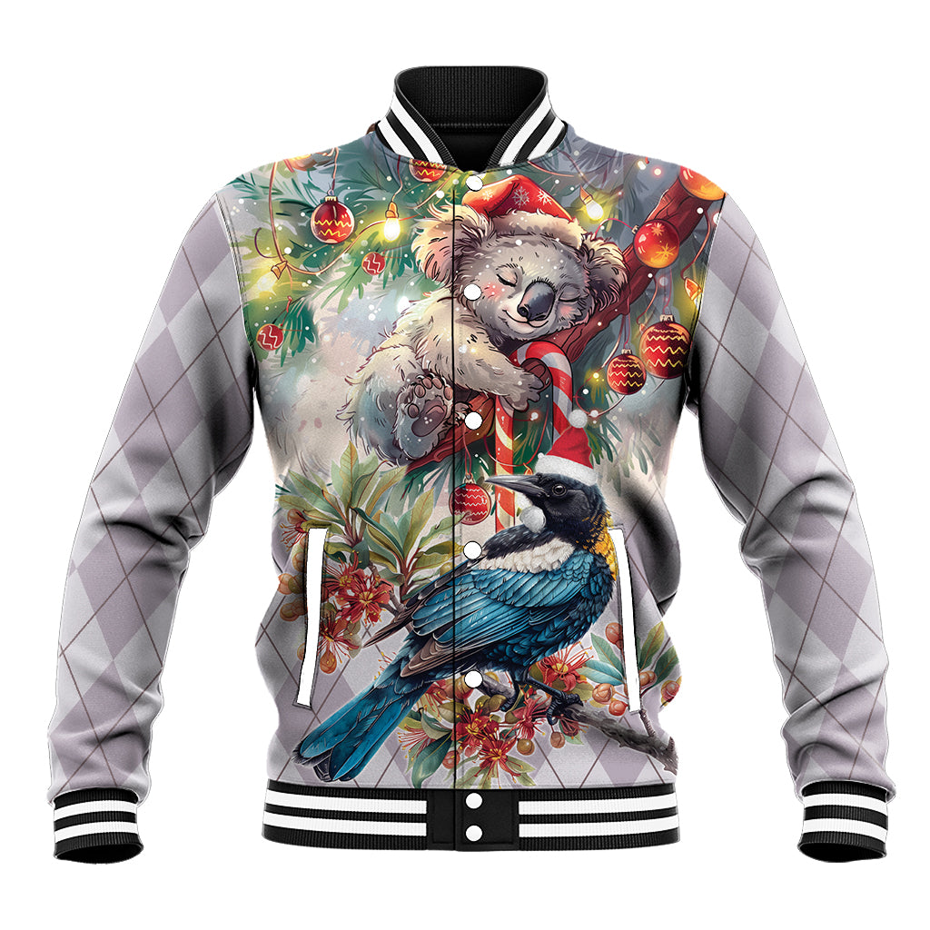 Koala and Tui Bird Christmas in July Baseball Jacket