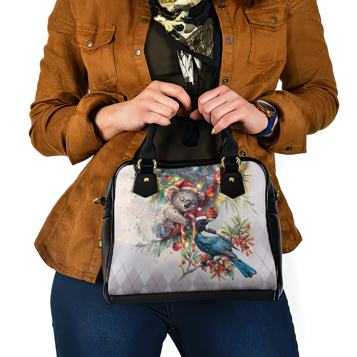 Koala and Tui Bird Christmas in July Shoulder Handbag