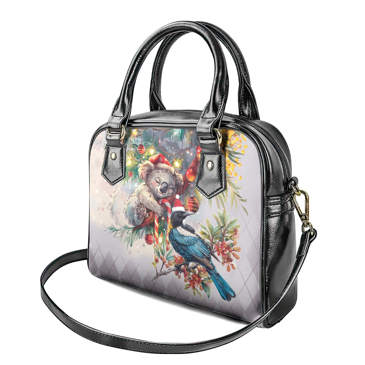 Koala and Tui Bird Christmas in July Shoulder Handbag